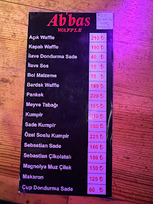 Abbas Waffle Menü görseli