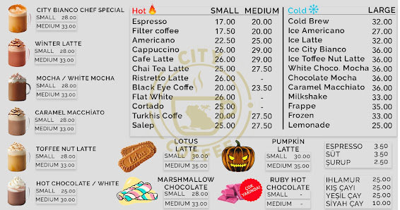 City Coffee Bartın Menü görseli