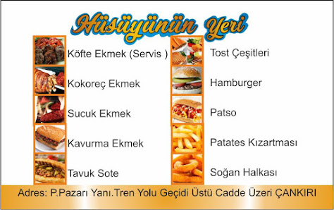 Hüsüyün’ün Yeri - Çankırı | Kokoreç - Köfte Ekmek - Sucuk Ekmek - Kavurma Ekmek Menü görseli