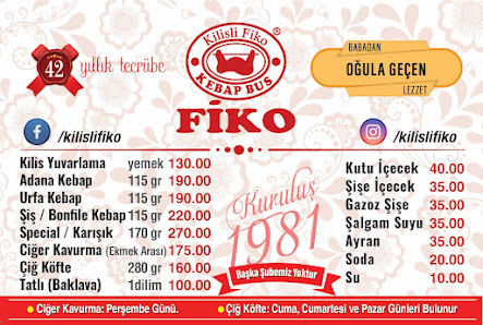 Kilisli Fiko Menü görseli