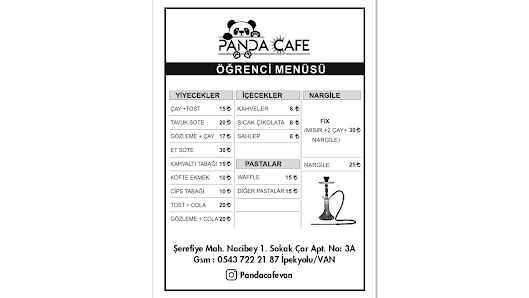 Panda Cafe Menü görseli