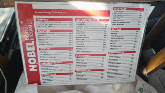 Nobel Cafe Menü görseli