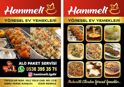 Hanımeli yöresel ev yemekleri ığdır Menü görseli