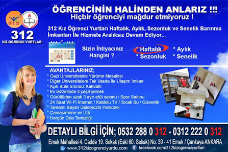 Ankara 312 Kız Öğrenci Yurtları Sahibinin seçtikleri görseli